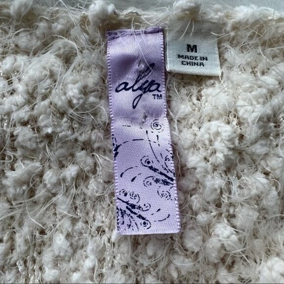 Alya Open Front Waterfall Sleeveless Soft Cozy Boho Cardigan Cream Vest M - Picture 10 of 11